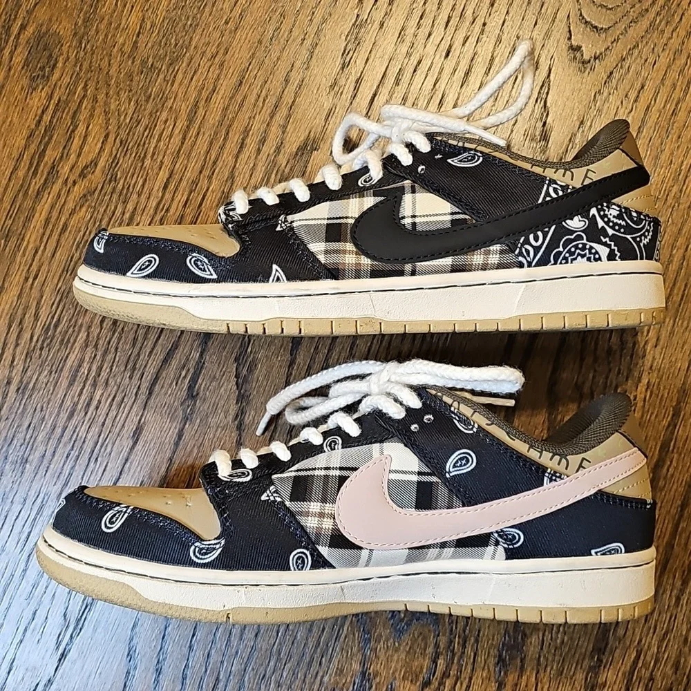 Patchwork Paisley Sneakers in Black and Tan - Picture 4 of 16
